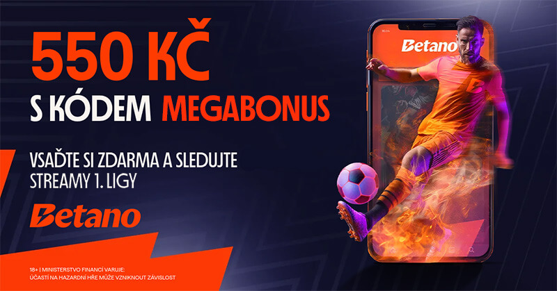 Betano streamy 1. ligy exkluzivně a s bonusem 550 Kč Betano streamy 1. ligy exkluzivně a s bonusem 550 Kč