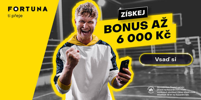 Fortuna CZ sport - získejte bonus až 6 000 Kč