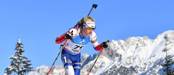 Biatlon, IBU Světový pohár, Tomáš Mikyska během sprintu v Hochfilzenu