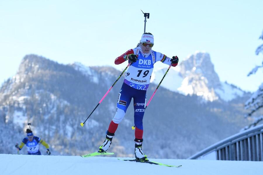 Biatlon, IBU Světový pohár, Tereza Voborníková během stíhačky v Ruhpoldingu, Německo