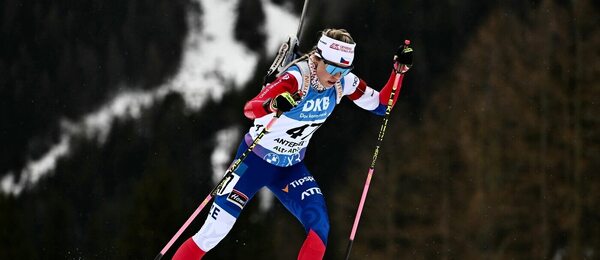 Biatlon, IBU Světový pohár, Tereza Voborníková během závodu v Anterselvě