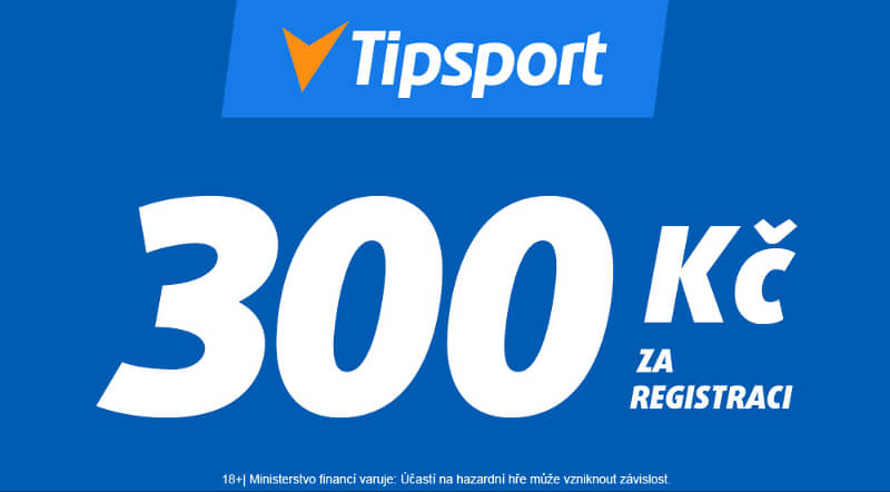 Bonus 300 Kč zdarma od Tipsportu