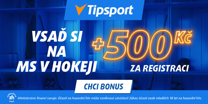 Tipsport - bonus 500 Kč za registraci