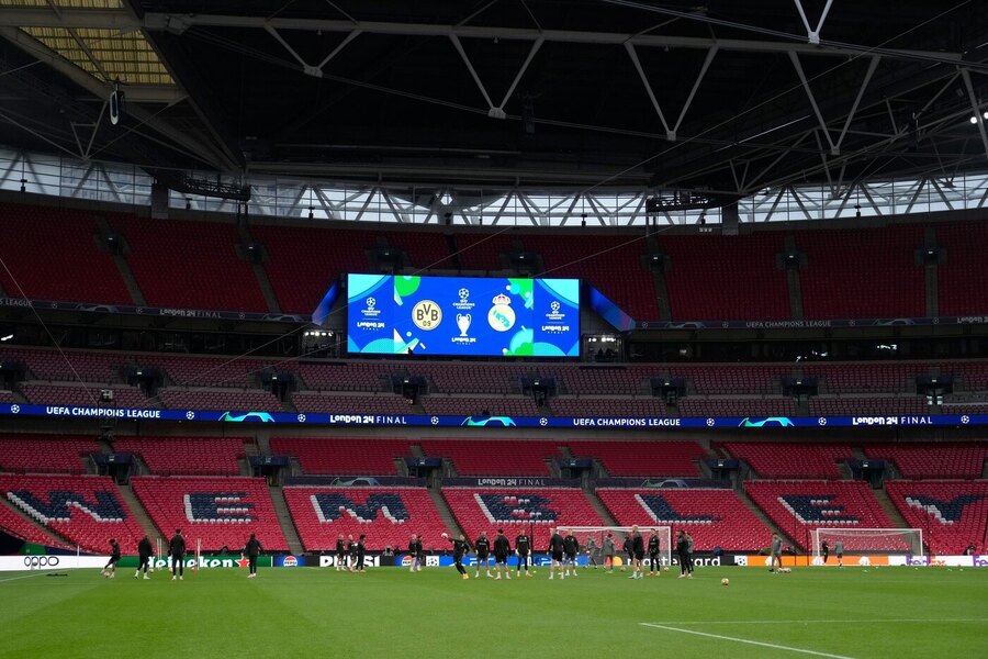 Trénink Borussie Dortmund před finále Ligy mistrů ve Wembley