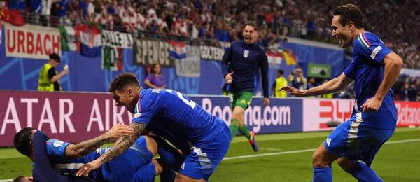 Italové slaví gól proti Chorvatsku