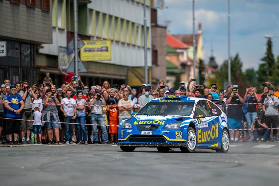 Václav Pech se svým vozem Ford Focus WRC 06 na Bohemia Rally v roce 2020