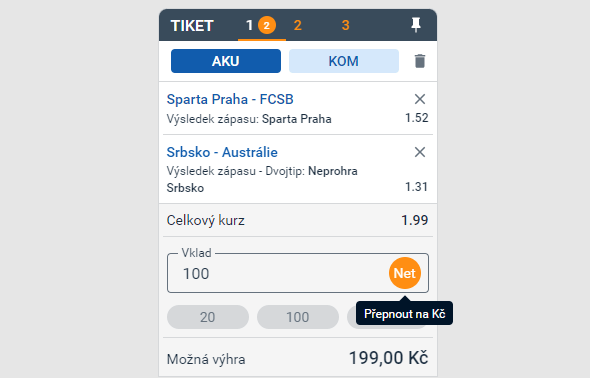 Tipsport Nety - jak si vsadit tiket za Nety u Tipsportu