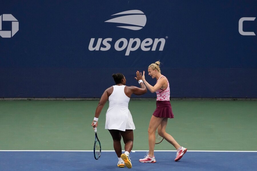 Kateřina Siniaková a Taylor Townsend na US Open 2024