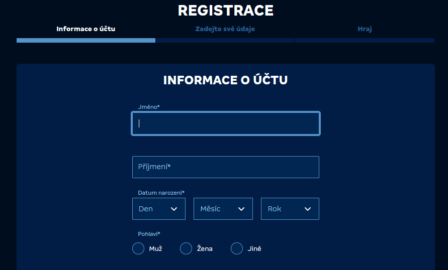 MerkurXtip registrace formulář