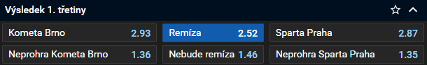 Tip na hokej: Kometa vs. Sparta dnes živě (20. 10. 2024, extraliga)