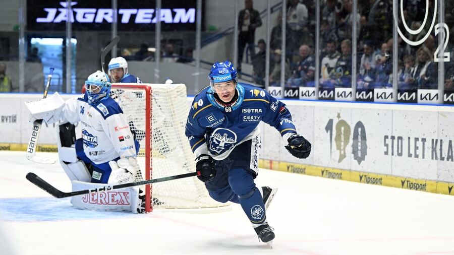 Jaromír Jágr v utkání Kladna proti Kometě Brno z letošního záři.