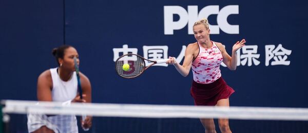 Kateřina Siniaková a Taylor Townsend na turnaji v Pekingu 2024