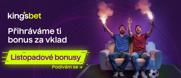 Bonus u Kingsbetu od 5. do 8. listopadu 2024: vložte si a získejte Free bet v hodnotě 100 Kč