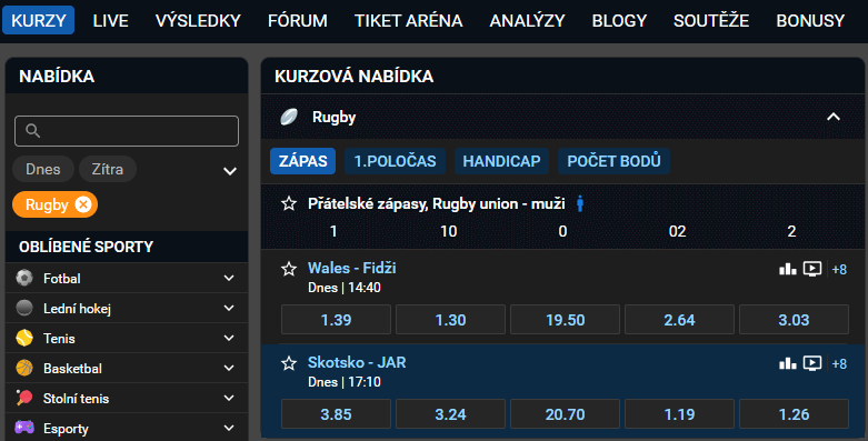 Ragby živě na TV Tipsport - Tipsport vysílá rugby live streamy