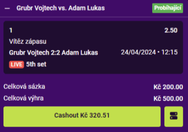 Kingsbet Super cashout - předčasná výplata SOLO tiketu u Kingsbet CZ