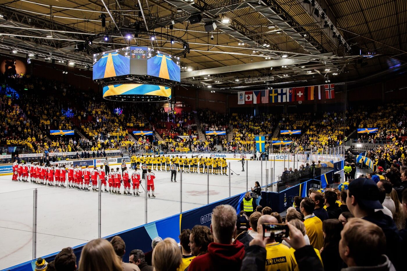 Mistrovství světa v hokeji juniorů U20, fotka ze zápasu Česko vs. Švédsko, semifinále MSJ 2024