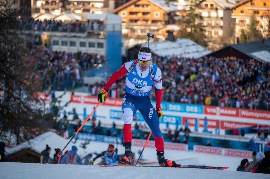 Biatlon, SP Annecy (Francie): Michal Krčmář během biatlonu v Le Grand Bornand u Annecy