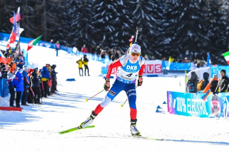 Biatlon, IBU Světový pohár, Tereza Voborníková během vytrvalostního závodu v Anterselvě