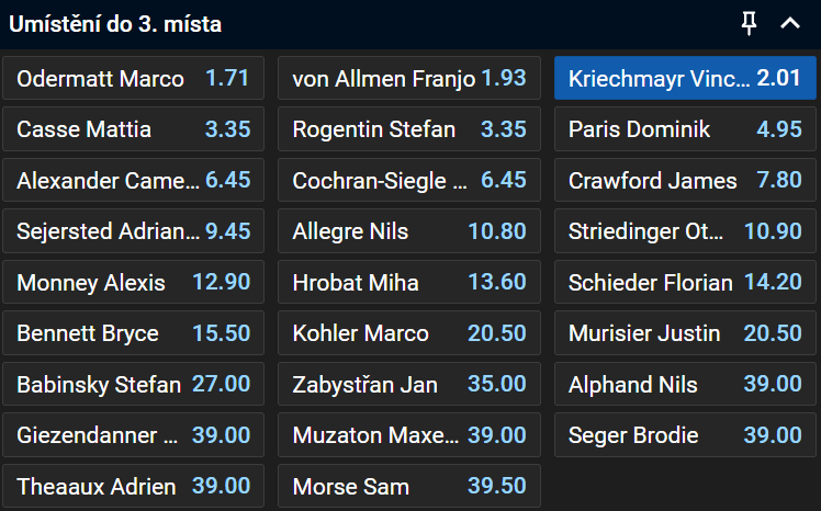 Tip na sjezd SP Wengen Lauberhorn 2025