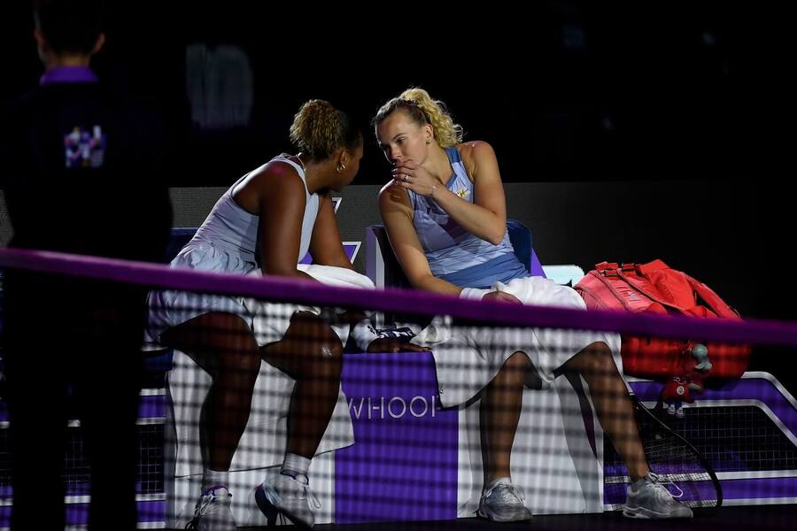 Kateřina Siniaková a Taylor Townsend na Turnaji Mistryň 2024