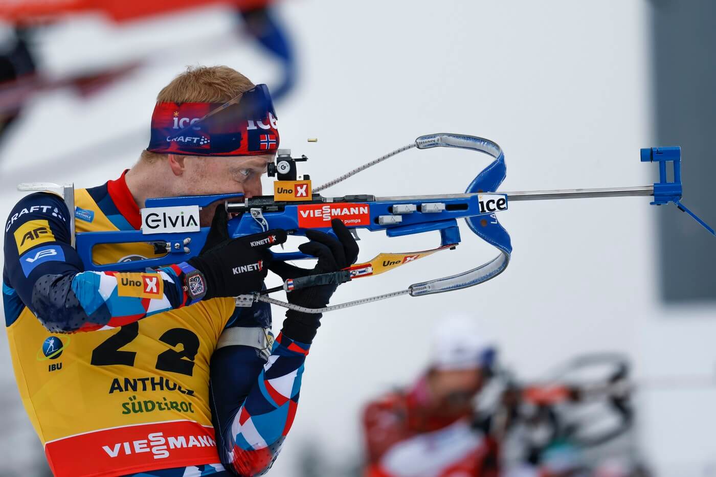 Biatlon SP Anterselva, sprint muži 10 km, Nor Johannes Thingnes Boe na střelnici