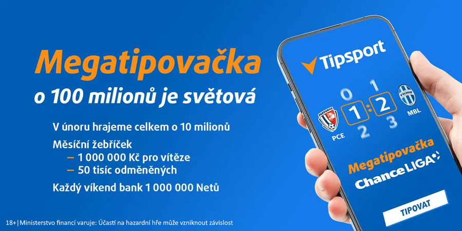 Tipsport Megatipovačka: Soutěž zdarma v únoru pokračuje 4 koly o celkem 10 milionů