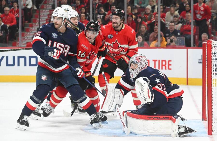 USA vs. Kanada: Závar před brankou Američanů