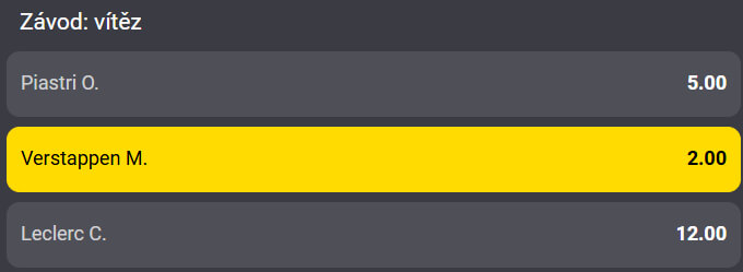 Vsaďte si u Fortuny na Formuli 1 Vsaďte si u Fortuny na Formuli 1